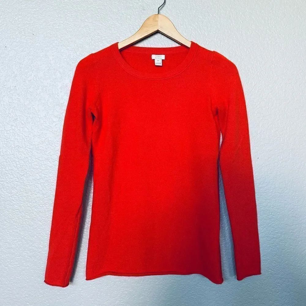 J.Crew Cashmere Orange Long Sleeve Sweater Top XXS